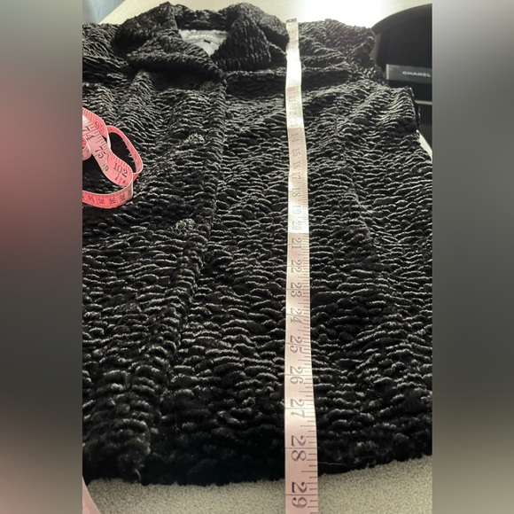 Simon Chang Textured Faux Lambs Fur Coat Size 13/14 - Picture 14 of 15